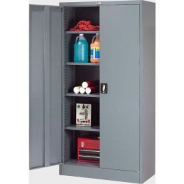 Global Equipment Global Industrial„¢ Steel Storage Cabinet, Recessed Handle, 36"Wx18"Dx72"H, Gray, Unassembled DCR-2K-GRAY